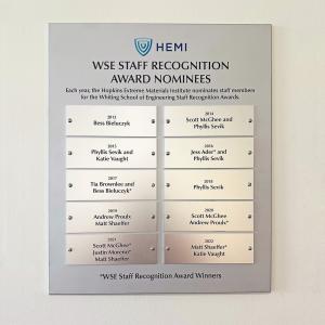 Click to Enlarge Staff Recognition