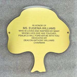 Click to Enlarge Brass Tree Plaque